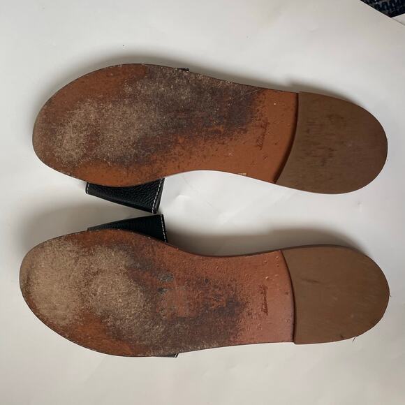 Louis Vuitton Calfskin Lock It Flat Mule Slide Sandal 41 Black GUC - Picture 9 of 14